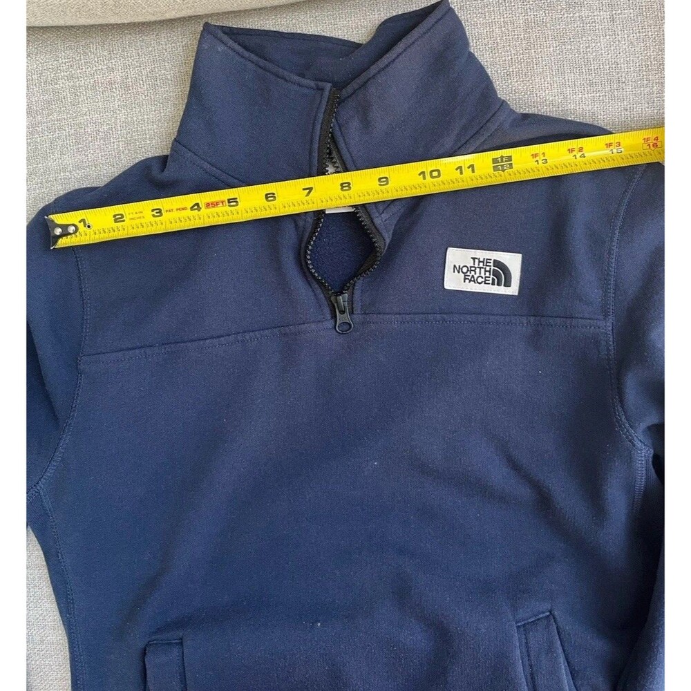 North Face Men's Sweatshirt XS Navy Blue Fleece Lined 1/4 Zip Pullover Outdoor